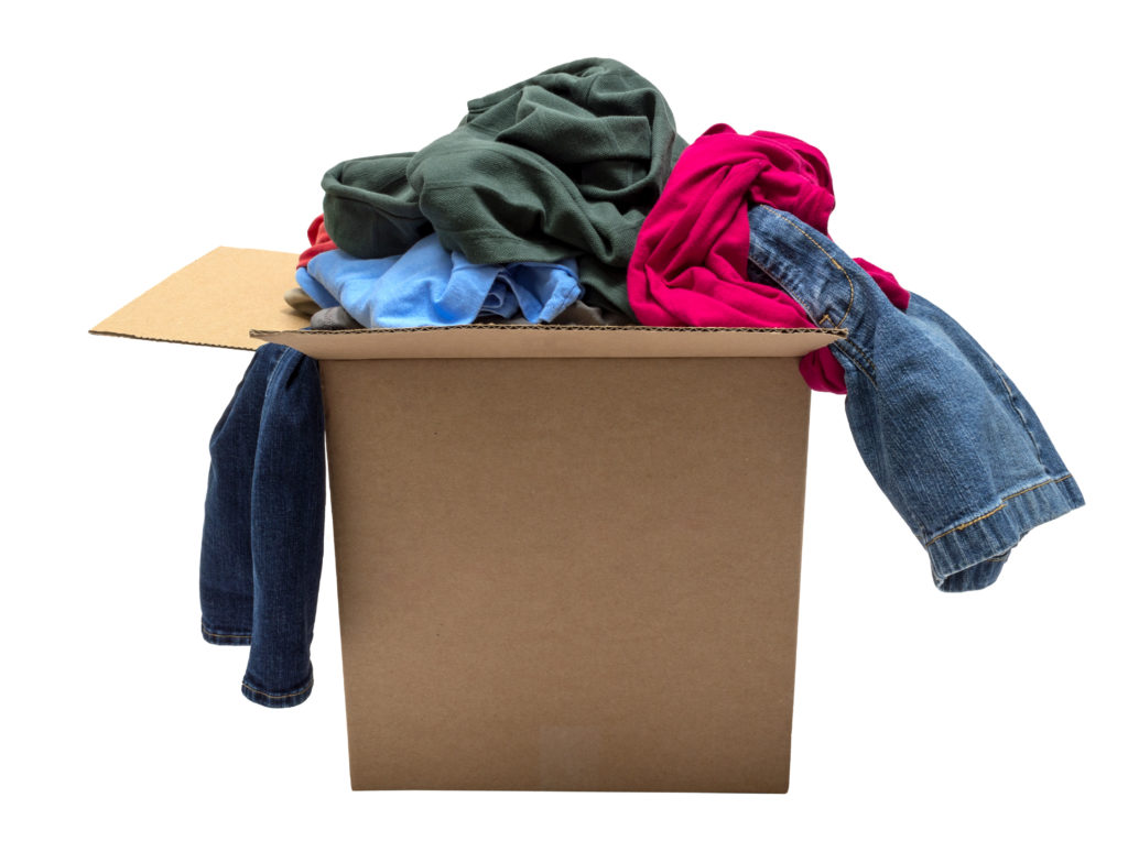 Boxes of clothing like this seem to be in everyone's home.